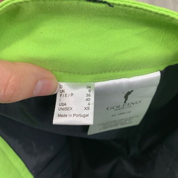 Golfino Skort Womens 4 Black Neon Green Peekaboo Pleated Techno Stretch Side Zip - Picture 12 of 15